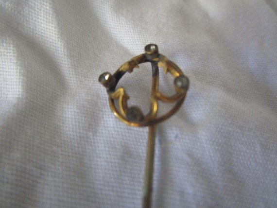 Antique Victorian Gold Filled Stickpin with Stones - image 2