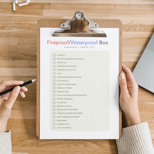 Important Document Checklist | Printable File Organizer | Essential Papers for Home & Emergency | Instant Download | Emergency Preparedness