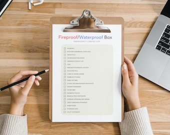 Lista de verificación de documentos importantes / Organizador de archivos imprimible / Documentos esenciales para el hogar y emergencias / Descarga instantánea / Preparación para emergencias