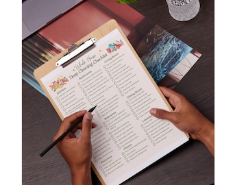 Whole House Deep Cleaning Checklist Printable | Home Organization and Decluttering Guide | Spring and Seasonal Cleaning | Instant Download