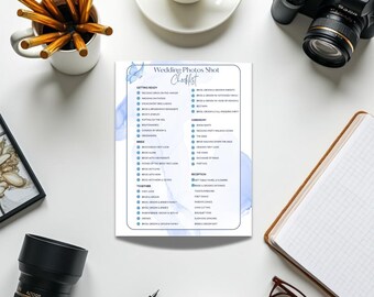 Lista de verificación para fotografía de bodas / Lista de fotos imprescindibles para la boda / Planificador imprimible para novia y fotógrafo / Descarga instantánea