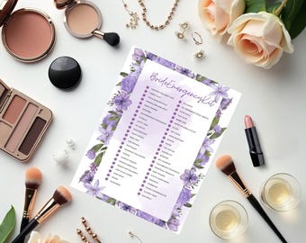 Lista de verificación imprimible del kit de emergencia para la novia / Imprescindibles para el día de la boda / Guía de supervivencia para novias / Descarga instantánea