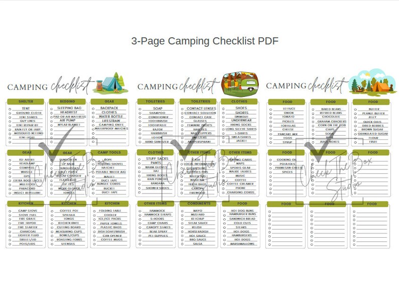 Camping Checklist Ultimate Camp Supply List Printable Tent Camping to