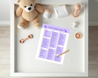 Lista imprimible de artículos imprescindibles para la habitación del bebé recién nacido / Artículos esenciales para padres primerizos / Guía de configuración de la habitación del bebé / Descarga instantánea