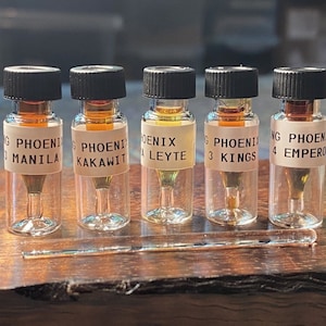 Filippino Oud Oil Sample Set of 5 - 0.3g Samples - See Listing for Details - Rising Phoenix Perfume - Pure Dehn al Oudh