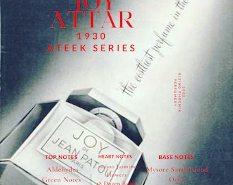 Joy Attar 1930 - by Jean Patou Attar : A Rare Time Capsule - Ateek Series