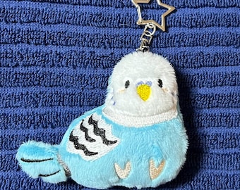 Cute Budgie Bird Plushie Keychain | Kawaii Parakeet Animal Gift for Pet Parent