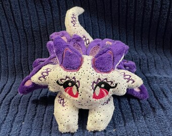 Butterfly Dragon Plush / Rainbow Sparkle Purple and White Stuffed Animal Gift