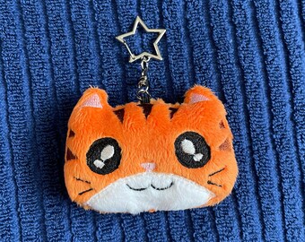 Cute Cat Keychain | Kawaii Tabby or Tiger Accessory for Bag or Purse | Great Gift for Cat Lovers