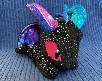 Galaxy Dragon Plushie | Cute and Kawaii Sparkle Stuffed Animal Plush | Great Gift for Gamer