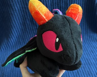 Black and Rainbow Dragon Plush
