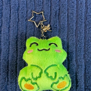 Cute Frog Plushie Keychain Kawaii Plush Accessory for Keys, Bag, or Purse image 3