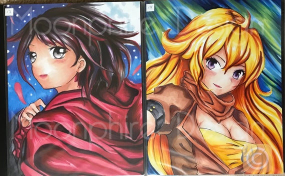 Rwby Ruby And Yang Print Set Etsy