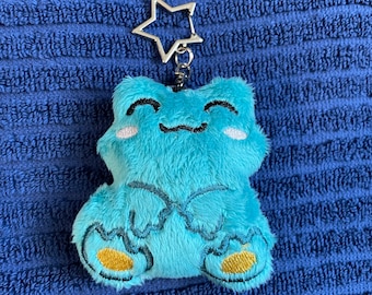 Cute Frog Plushie Keychain | Kawaii Plush Accessory for Keys, Bag, or Purse