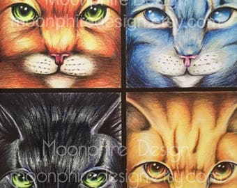 Warrior Cats Print Art Poster / Cat Animal Neko / Firestar Jayfeather Hollyleaf Lionblaze