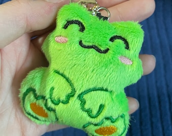 Cute Frog Plushie Keychain | Kawaii Plush Accessory for Keys, Bag, or Purse