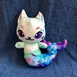 Mermaid Cat Plushie / Kitty Plush / Merkitty / Mercat/ Kitten Stuffed Animal