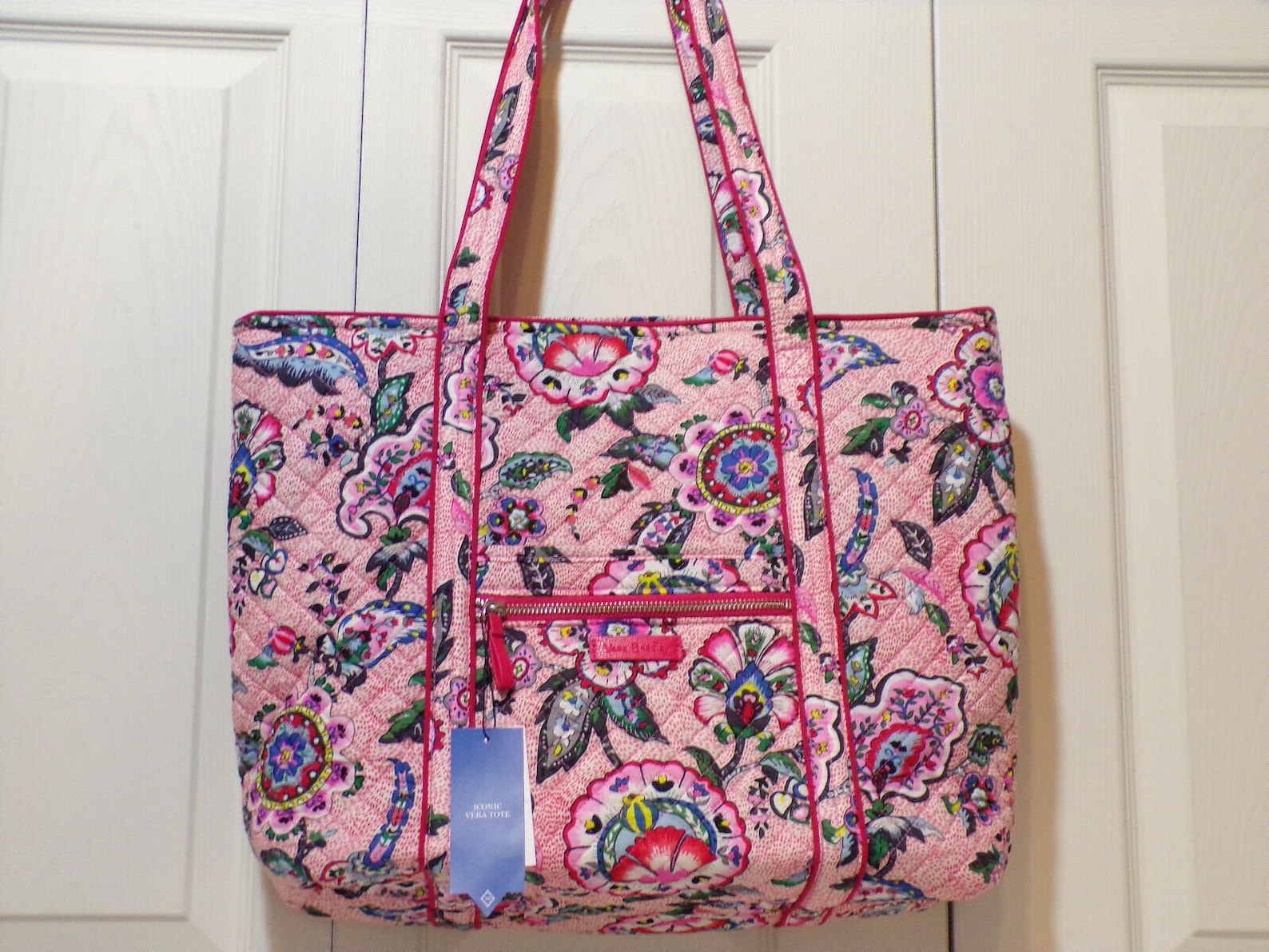 Vera Bradley Stitched Flowers Large Vera Tote Etsy
