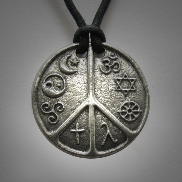 Interfaith jewelry Multifaith Jewelry Coexist world Peace Symbol Hindu Jewish Buddhist Gay Lesbian Christian Pagan