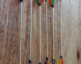 Set of six mini broadhead arrows