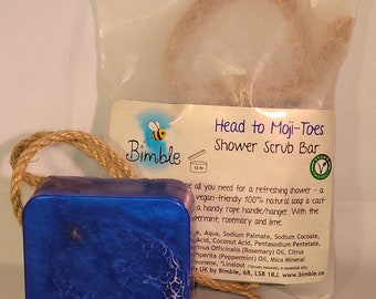Bimble Natural Organic Vegan-Friendly Shower Scrub & Shower Buff Bars 90g