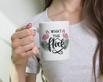 What the Flock - White glossy mug