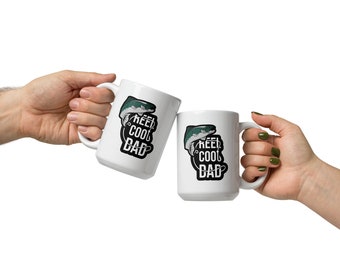 Reel Cool Dad - White glossy mug
