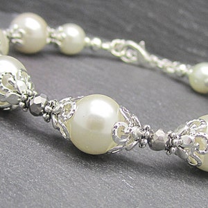 Ivory Wedding Pearl Bracelet, Brides Bracelet, Pearl Bridal Jewellery, Bridesmaid Bracelet Sets, Bridal Party Gifts, Matching Pearl Sets, image 10