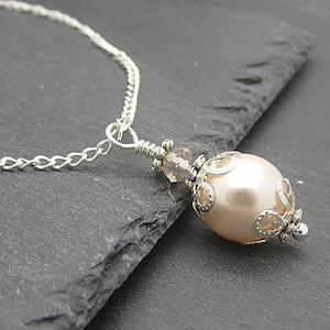 Blush Wedding Sets, Blush Bridesmaid Necklace, Pearl Wedding Jewellery, Pale Pink Wedding, Bridal Party Gifts, Blush Wedding