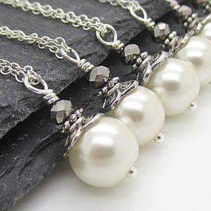 Ivory Bridal Jewellery, Pearl Wedding Necklace, Bridesmaid Jewellery Sets, Bridal Party Gift, Ivory Wedding, image 1