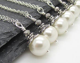 Ivory Bridal Jewellery, Pearl Wedding Necklace, Bridesmaid Jewellery Sets, Bridal Party Gift, Ivory Wedding,