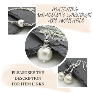 Ivory Bridal Jewellery, Pearl Wedding Necklace, Bridesmaid Jewellery Sets, Bridal Party Gift, Ivory Wedding, image 4