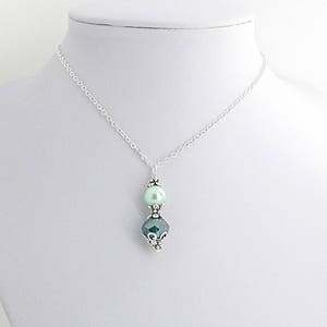 Teal Bridesmaid Necklace, Teal Wedding Jewellery Sets, Mint and Teal Green, Bridal Jewellery Sets, Crystal Drop Pendant, Bridal Party Gifts image 4