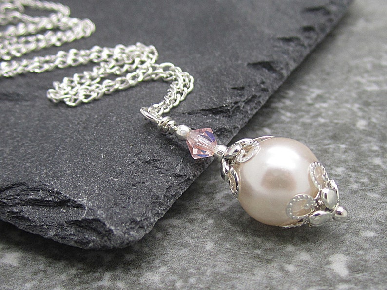 Blush Bridesmaid Jewellery Pale Pink Wedding Necklaces Simple Etsy UK