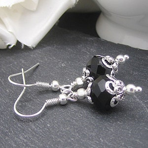 Black Crystal Bridal Sets Black Bridesmaid Earrings Matching Bridal Sets Crystal Dangles Black Wedding Jewellery Bridal Party Gifts