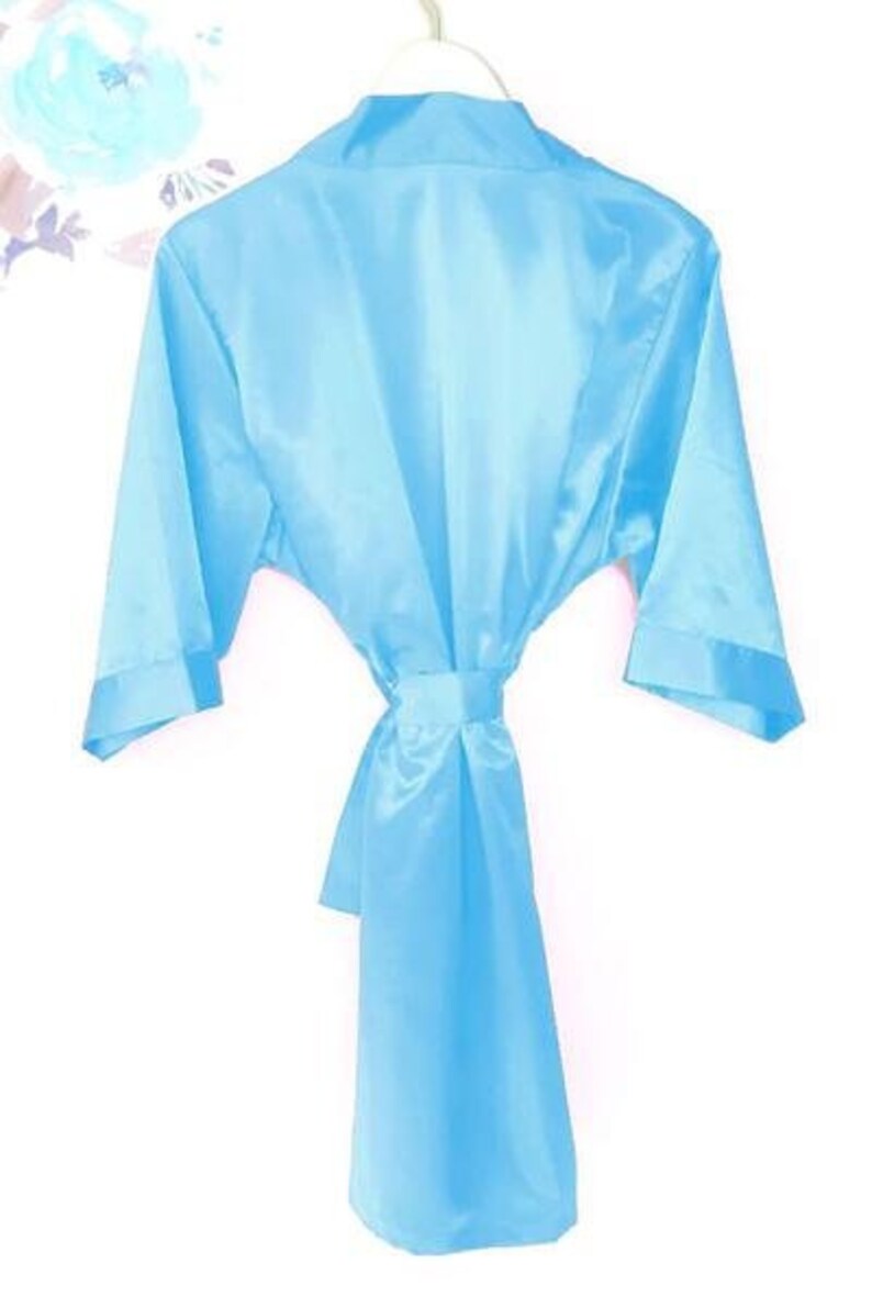 baby blue satin robe