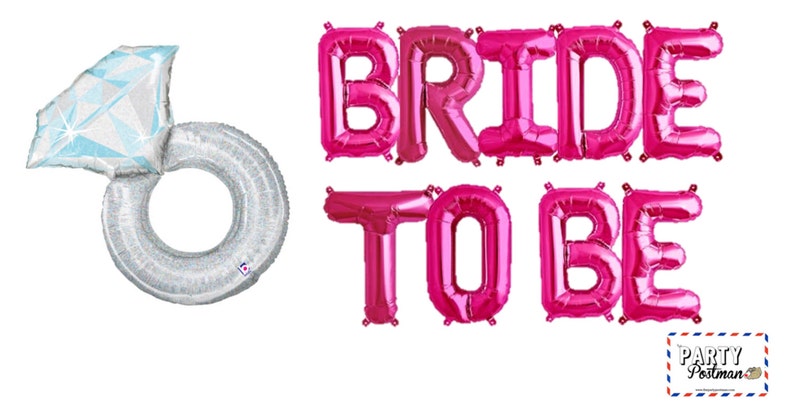Bride To Be and Engagement Ring Balloons for Hen Bachelorette or engagement parties