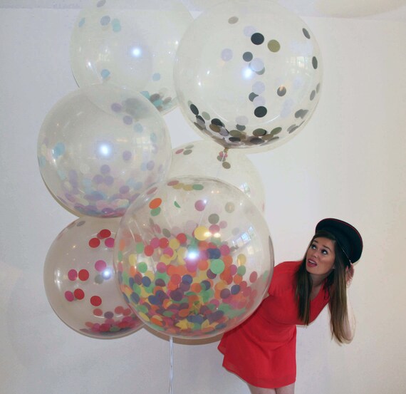 Giant Round Clear / opaque Balloons with confetti inside
