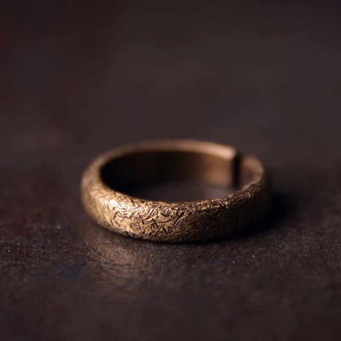 Textured Adjustable Copper Ring Etsy Denmark