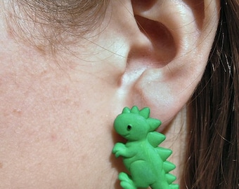 Green T-Rex Post Earrings