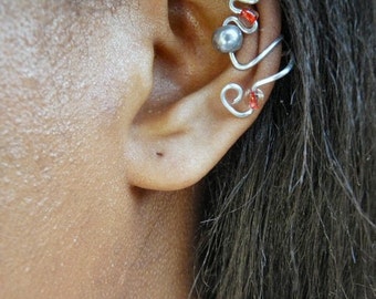 Elegant Ear Cuff (Silver, Gray, & Red)