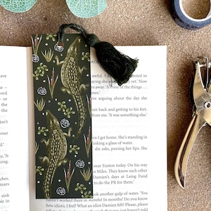 Crocodile Bookmark Cute Animal Illustrated Bookmark for Kids Readers Book Lovers Jungle Reptile Gift for Him or Her