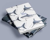 Great White Shark Journal personalised, Lined, 5x7 plain or graph pages. Shark Stationery, Sustainably sourced paper Gift for Shark lover