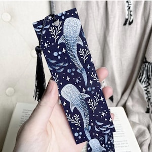Sea Animal Bookmark, Marine Life Stationery, Bookworm Gift, with tassel, Whale Shark - turtle and more, Ships Worldwide