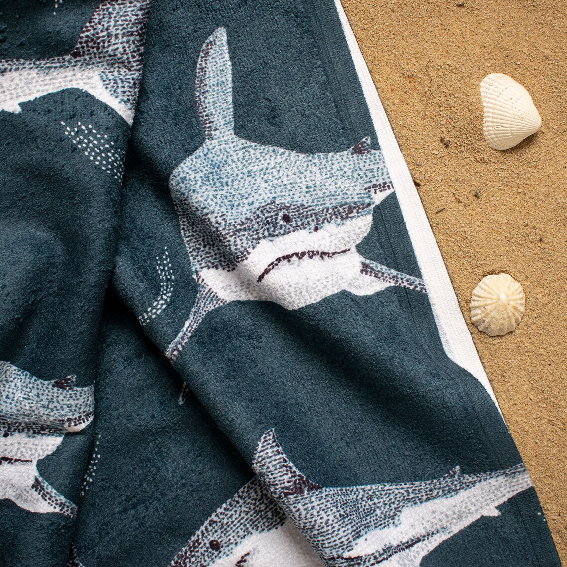 Shark beach towel swimming bathroom beach towel made from | Etsy