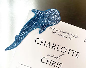Whale Shark Leather Magnet, Marine Life Stationery, Fridge Magnet, Real Nappa Leather, Hand Cut