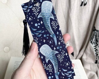 Whale Shark Bookmark Marine Life Stationery, Bookworm Gift, with or without tassel, pretty bookmark