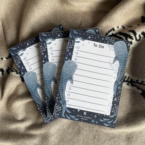 Bloc de notas con diseño de tiburón ballena, A6, bajo el mar, organización, papelería ecológica, bloc de notas, regalo sostenible, 49 páginas imagen 2