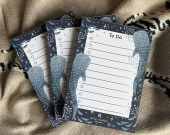 Whale Shark To Do List Pad, A6, Under The Sea, Organisation, Cute Eco Stationery, Memo Pad, Sustainable Gifting