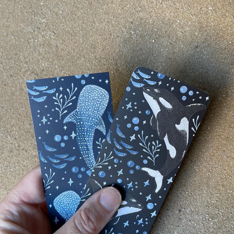Sealife Bookmark, Shark, Manta Ray, Octopus, Bookworm Gift, with or without tassel, stocking filler image 4